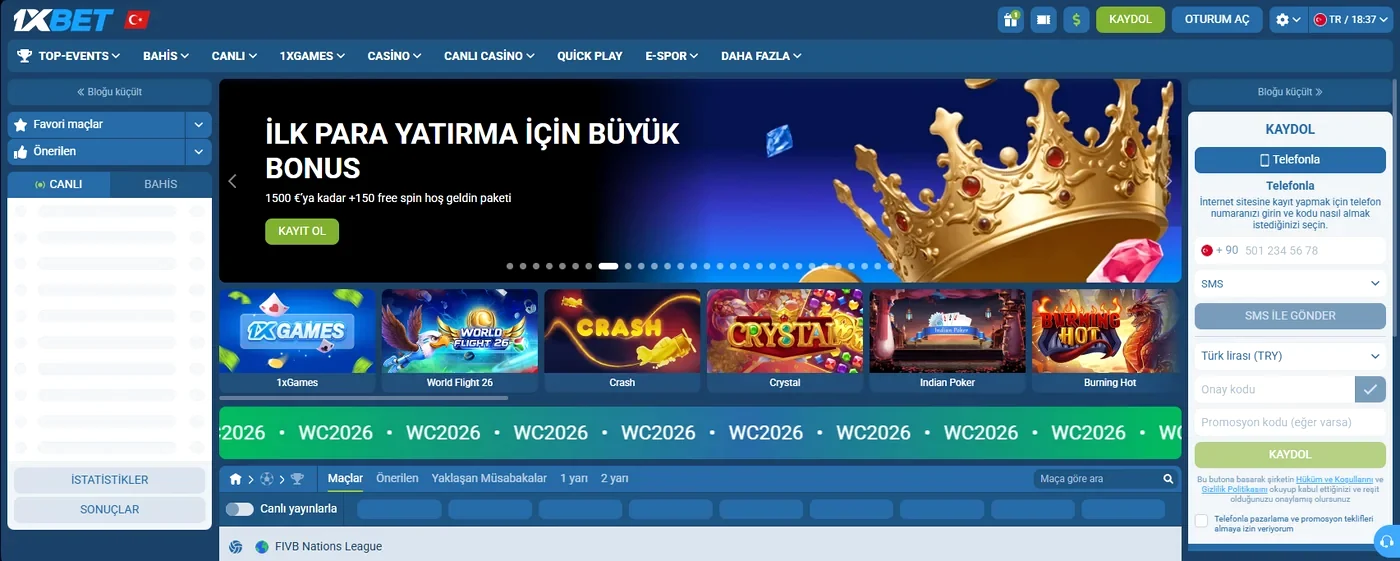 1xbet casino karşılama bonusu ve slot vitrini