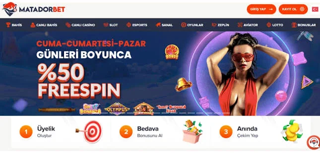 Matadorbet hafta sonu free spin kampanyası ekranı