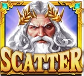 Gates of Olympus Scatter symbol showing the portrait of Zeus